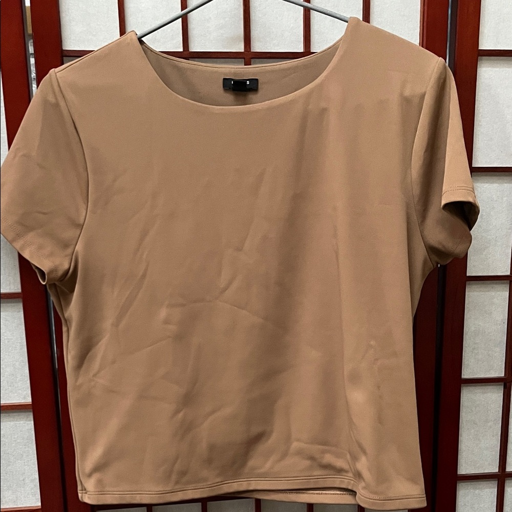 Express Tan Short Sleeve Women's Top